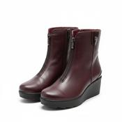 Jose Saenz Burgundy Wedge Ankle Boot image