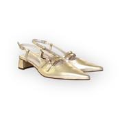 Marian pointy Mary Jane in soft gold