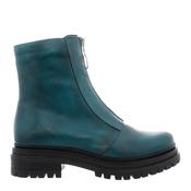 Carl Scarpa Savita teal zip-up leather ankle boots