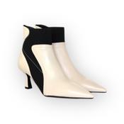 Marian pointed ankle boot with princess heel in vanilla leather image