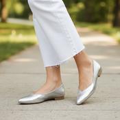 Paul Green supersoft ballerina in metallic silver NEW image