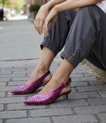 Marian metallic pink kitten heel slingback