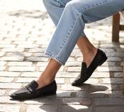 Paul Green perforated loafer in black leather