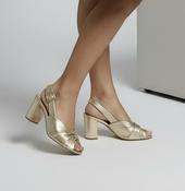 Marian champagne sandal with block heel image