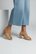 Marian nude leather sandal with block heel image