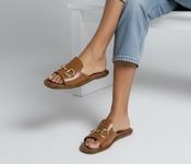 La Repo tan leather slide NEW image