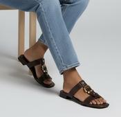 Pedro Anton leather slide in chocolate brown image