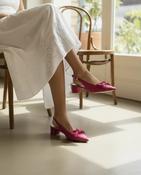 Marian slingback with bow in pink suede NEW image