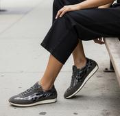 Meline low elasticated sneaker in graphite leopard NEW image