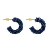 Mini Navy Aurora Cluster Hoop Earrings image
