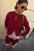 Burgundy Lace Knit Copenhagen Jumper image