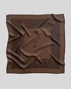Striped Silk Scarf Brown 80cm image