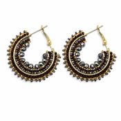 Metallic Mix Mini Ombre Beaded Hoop Earrings image