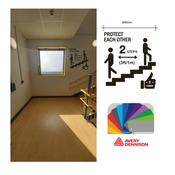 School Social Distancing -  Wall/Glass Stairwell Icon Graphic