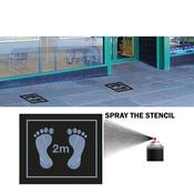 Footprint Stencil for Pavement - PACK 10 + 1 Black Paint Can