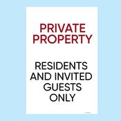Private Property Residents &amp; Invited Guests Only V 2.0 Regulatory Sign