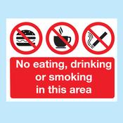 No Eating, Drinking Or Smoking In This Area Regulatory Sign
