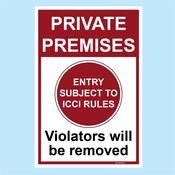 ICCI Rules Sign