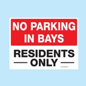 No Parking In Bays | Residents Only Parking Management Sign