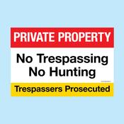 Private Property No Hunting Regulatory Sign