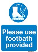 Please Use Footbath Provided (portrait)