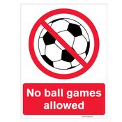 No Ball Games Allowed Regulatory Sign