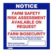Farm Risk Assesment And Biosecurity Sign