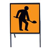 Roadworks Sign (wk001 In Square Format)