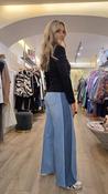 Denim Light Wash with Mid Wash Side Stripe High-Waisted X-Wide Leg  32" image