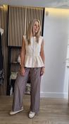 Choco &amp;amp; Vanilla Striped Ankle-Grazer Trousers image