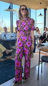 Fuchsia Floral-Print Wide-Leg Trousers image