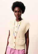 Vanilla Chunky Knit Sleeveless Cardigan