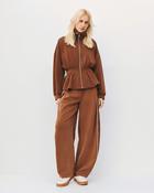 Terracotta Neoprene Jacket with White Piping &amp;amp; Peplum image
