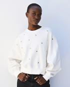 White Sweatshirt with Flat Stud Detail image