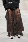 Choco Sheer Lace Maxiskirt