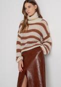 Terracotta &amp;amp; Vanilla Striped Wool Jumper image