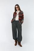 Choco Herringbone Wool Jogger-Style Trousers image