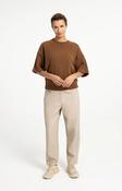Vanilla Faux Leather Ankle-Grazer Trousers