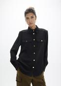 Black Military Shirt with Black Embellishment