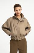 Otter Brown Bomber-Style Jacket with Check Lining image