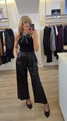 Black Faux Leather Trousers 7/8 Length image