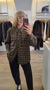 Brown Check Over-Sized Shirt with Detachable Tie image