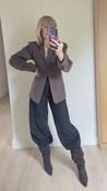 Black High-Waisted Barrel Leg Jeans with Double Side Seam