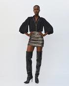 Black &amp;amp; Gold Sequin Mini Skirt image