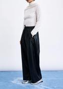 Black Faux Leather Trousers 7/8 Length