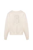 Vanilla White Neoprene Sweatshirt with Logo Embellishment