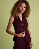Burgundy Tailored Crepe Waistcoat image