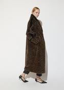Brown &amp;amp; Black Leopard Print Faux Fur Coat image
