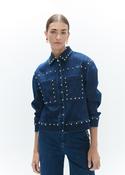 Blue Denim Studded Jacket image