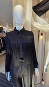 Black Dress Shirt with Black Fringing